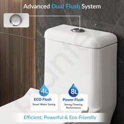 Plantex Siphonic Flush System Ceramic Commode/S Trap Western Toilet with Siphonic Vacuum Flush/One Piece Western Commode With Soft Close Toilet Seat  (White - Ukrain)