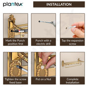 Plantex Antique Aluminum Folding Towel Rack for Bathroom/Folding Towel Stand/Towel Hanger/Bathroom Accessories (24 Inch)