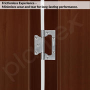 Plantex Stainless Steel Butterfly Hinges for Door/4 Inch x 14 Gauge Hinge/2.5 mm Door Hinge for Home/Office/Hotel/Non-Mortise Hinges - Pack of 12 (Chrome)