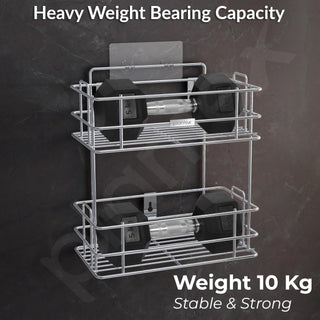 Plantex Drill Free Stainless Steel Multipurpose Detergent Holder/Under The Sink Detergent Rack/Wall Mounted Detergent Holder/Bathroom Rack/Shelf/Bathroom Accessories (Chrome)