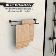 Plantex Stainless Steel Dual Towel Rod/Towel Rack for Bathroom/Towel Bar/Hanger/Stand/Bathroom Accessories (24 Inch - Black)