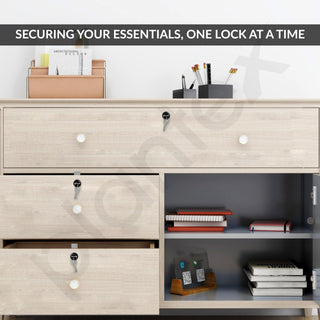 Plantex Drawer Lock/20mm Brass Lock for Cupboard/Multipurpose Cupboard Lock with Key for Home/Office - Pack of 3 (Black)