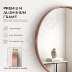 Plantex Aluminium Frame Mirror for Wall/Round Wall Mount Mirror for Bedroom/Dressing Room/Living Room/Entryway - (Dia- 20in - Rose Gold)