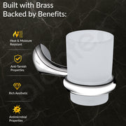 Plantex Smero Pure Brass Tooth Brush Holder/Tumbler Holder/Toothpaste Holder/Bathroom Accessories - Craft (Chrome)