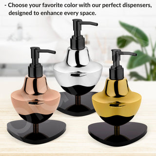Plantex Chrome & Black Stainless Steel and Acrylic Shampoo Dispenser for Bathroom/Handwash Dispenser - Pack of 1