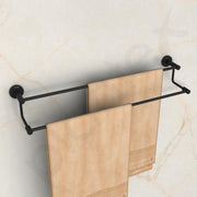 Plantex Stainless Steel Dual Towel Rod/Towel Rack for Bathroom/Towel Bar/Hanger/Stand/Bathroom Accessories (24 Inch - Black)