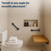 Plantex 11 Inch Stainless Steel Grab Bar for Toilet/Safety Support for Senior Citizens/Secure Bathroom Handrail/Bathroom Accessories (Black)