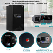 Plantex 106 Litre Digital Safe Locker For Home/Safety Locker Box with Biometric Fingerprint,Touchscreen & Emergency Key/Perfect Security Solution for Valuables/2 Years Warranty By Plantex - Black