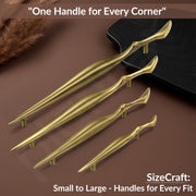 Plantex Cabinet Handle/Kitchen Cabinet Door Handle/Wardrobe/288 mm Cupboard Handle/Door Pull-Push Handle for Home/Office - Pack of 2 (Brass Antique)
