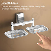 Plantex Stainless Steel 304 Grade Darcy Soap Holder for Bathroom/Soap Dish/Bathroom Soap Stand/Bathroom Accessories(Chrome) - Pack of 1