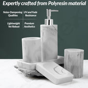 Plantex Polyresin  Bathroom Accessories Set Soap Dispenser/Toothbrush Holder/Bathroom Tray/Tumbler Holder/Soap Dish - 5 Piece(911)