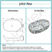 Plantex Tabletop Wash Basin for Bathroom/Designer Ceramic Basin/Oval Countertop Wash Basin/Home/Office (21x14x6 inch-Marble Finish)