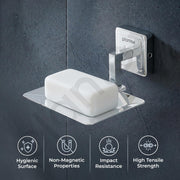 Plantex 304 Grade Stainless Steel Soap Dish for Bathroom/Soap Holder/Soap Stand/Bathroom Accessories - Decan (Chrome)