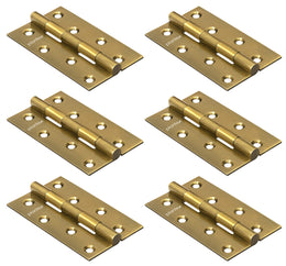 Plantex Door Hinges 4 Inch x 14 Gauge/1.8 mm Thickness/Stainless Steel Butt Hinges/Soft Movement Hinge for Home/Office/Hotel/Kabza for Bedroom/Bathroom/Kitchen - Pack of 6 (Brass Antique)