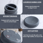 Plantex Resin Bathroom Accessories Set/Soap Holder for Bathroom/Toothbrush Holder/Tumbler Holder/LiquidsSoap Dispenser - 4 Piece(Grey, XY-PS-001)