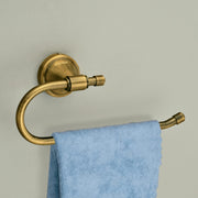 Plantex 304 Grade Stainless Steel Bathroom Accessories Set of 3 - Towel Stand/Napking Hanger/Dual Soap Holder for Bathroom - Niko (Brass Antique)