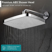 Plantex ABS Shower Head for Bathroom/14x9 inch Head for bathroom/Rain Showers Head for bathroom/Pressurized Showers Head – (Chrome & White, D510)