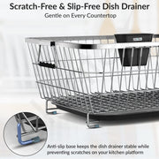 Plantex Stainless Steel Dish Drainer Basket For Kitchen Utensils/Dish Drying Rack With Drainer/Plate Stand/Bartan Basket (Size-56 x 43 x 22 cm)