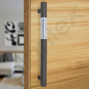 Plantex Door Handle/Stainless Steel Handle for Main Door/18 Inch Pull-Push Handle for Home/Office/Hotel - Pack of 1 (N-Black and Chrome) - 3 years Warranty