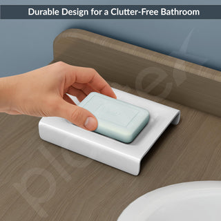 Plantex Acrylic Floor Soap Holder for Bathroom/Soap Case/Soap Dish/Bathroom Accessories - (White)