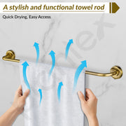 Plantex 304 Grade Stainless Steel Towel Hanger for Bathroom/Single Towel Rod/Bar/Bathroom Accessories - Daizy (Antique)