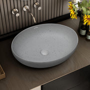 Plantex Table Top Wash Basin for Bathroom/Designer Ceramic Basin/Countertop Vessel Sink Basin/Wash Basin Over Counter for Home/Office (Light Grey - 20 x 15.5 x 5 Inch)