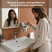 Plantex J4 Stainless Steel Toothbrush Holder for Bathroom/Toothbrush Stand for Bathroom/Tumbler Holder/Bathroom Accessories (Chrome Finish) Onix