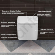 Plantex Imported Italica Ceramic Wall Hung Commode Toilet/Rimless Western Toilet/Washdown Commode with Soft Closing Toilet Seat - P Trap (Square - Matt White)