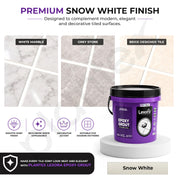 Plantex Lexora Epoxy Grout/3-Part Epoxide Resin Tile Grout/Floor & Wall Tiles Joints/Waterproof & Stain Proof/Bathroom & Industrial Use - 1 kg (Show White)