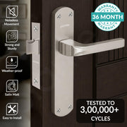 Plantex Heavy Duty Bathroom Door Lock/Mortise Handle Lock/8inch Keyless Plate Handle Set for Home/Bathroom/Store Room/Balcony/Office with Baby Latch (8132- Matt)