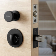Plantex Bathroom Door Lock/Stainless Steel Pull Push Door Handle Lock Set/Keyless Lock Handle for Bathroom (Black, DTM-666)