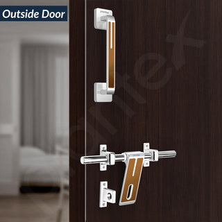 Plantex Stainless Steel Door Kit for Single Door/Door Accessories (10-inch Al-Drop,8-inch Latch,2 Handles,7-inch Tower Bolt and 4-inch Door Stopper- (Chrome & Rose Gold)