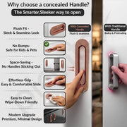 Plantex Sliding Door Handle/Concealed Handle for Sliding Door/160mm Concealed Handle for Wardrobe/Kitchen Cabinet - Pack of 1 (PVD Rose Gold)