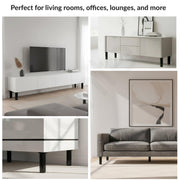 Plantex 4 Inch Sofa Leg for Bed Furniture/Aluminium Sofa Leg for Table/Support Legs/Furniture Leg - Pair of 4 (8 Piece) (DTS-77, Black)