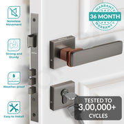 Plantex Triple Security Door Lock for Home/Main Door Lock Set with 3 Years of Warranty/Mortise Lock for Door with Brass Lock Body & Cylinder (7116 - PVD Choco & Satin Black)