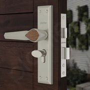 Plantex Heavy-Duty Door Lock for Main Door/Handle Lock Set/6-Lever Lock Mechanism Mortise Lock with 3 Keys, Brass Lock Body & Cylinder (PTP-07, Satin & Wood)