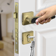 Plantex Main Door Lock/Mortise Lock for Doors - Robust Door Handle for Home with Brass Locks Body & Cylinder (PT-014, Brass Antique & Black)