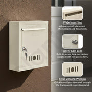 Plantex A4 Size Letter Box - Mail Box/Post Box/Letter Box for Home gate/Suggestion Box for Office- School/Complaint Box/Donation Box with Lock and Keys (Ivory) - Wall Mount