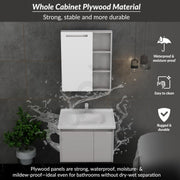 Plantex Vanity for Bathroom/Rectangle Cabinet with Wash Basin and Mirror/Bathroom Organizer for Home - (NZBC-24)