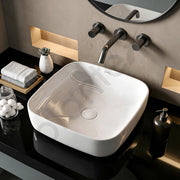 Plantex Platinum Ceramic Wash Basin/Basin for Bathroom/Tabletop Wash Basin/ Bathroom Basin (White, 16 x 16 x 5 Inch)