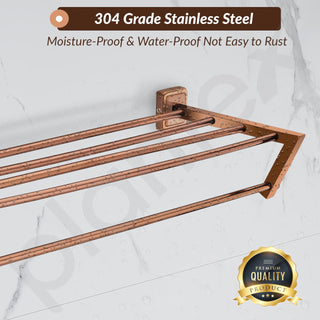 Plantex 304 Grade Stainless Steel Towel Rack/Towel Holder in Bathroom/Towel Hanger/Stand/Bathroom Accessories Set - Decan (Rose Gold)
