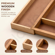 Plantex Cutlery Tray for Kitchen/Adjustable Cutlery Tray with Choping Board