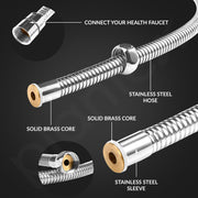 Plantex Jet Spray for Toilet/ABS Health Faucet with 1 Meter Shower Hose Pipe and Wall Hook/Health Faucet Set for Bathroom/Hand Gun for Toilet - (Continental, Chrome)