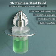 Plantex J4 Stainless Steel Liquid Soap Dispenser/Shampoo Dispenser for Wash Basin/Hand Wash Dispenser Wall Mounted/Bathroom Accessories (Chrome Finish) Angel