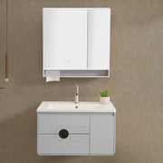 Plantex Unbrekable Wash Basin with Cabinet/Plywood Rectangle Vanity with Basin/Bathroom Organizer for Home with Coupling, Mirror and Cabinet Motion Sensor Light (NZBC-45)