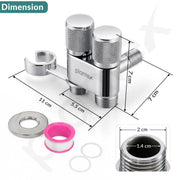 Plantex 2 Way Angle Cock/Stainless Steel Double Outlet Water Valve/Bathroom & Kitchen Tap Connector/Water Faucet - Pack of 1 (Chrome, APS-N-7)