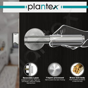 Plantex Bathroom Door Lock/Heavy Duty Door Lock for Bathroom & Balcony/Mortise Keyless Locks for Bathroom/Store Room/Balcony/with Baby Latch (603 -  Chrome & Satin White)