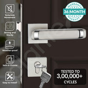 Plantex Mortise Door Lock for Home/Main Door Lock Set with 3 Years of Warranty/Mortice Lock for Door with Brass Lock Body & Cylinder (7127, Satin White & Chrome)