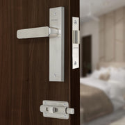 Plantex Heavy Duty Door Lock ÃƒÂ¢Ã¢â€šÂ¬Ã¢â‚¬Å“ Bathroom Door Lock/Mortise 8inch Keyless Plate Handle Set for Home/Bathroom/Store Room/Balcony/Office with Baby Latch (8125, Steel Satin and Chrome)