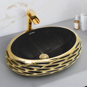 Plantex Table Top Wash Basin For Bathroom/Designer Ceramic Basin/Countertop Vessel Sink Basin - Indo-European Collection (EQTT-594, 23 x 16 x 7 Inch)